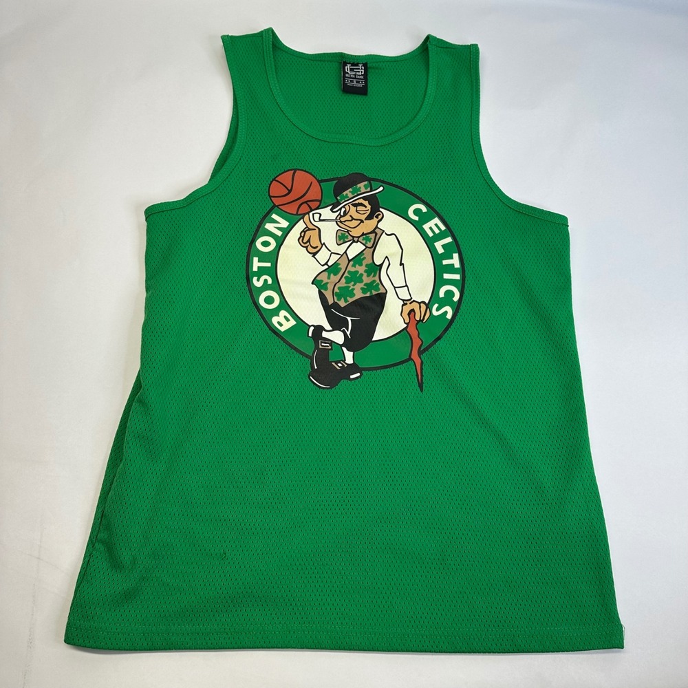 Ultra Game Boston Celtics Mens Mesh Tank Top Green Graphic Jersey Small